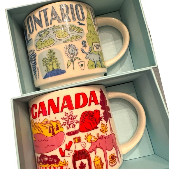 Lot of 2 pcs NEW IN BOX Starbucks mugs Been there Ontario Canada Ceramic coffee - Picture 3 of 4